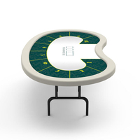 YH – table de Poker Texas de 240cm, produits de jeu de Style américain de forme ovale avec pieds pliants