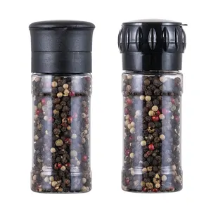 Wholesale plastic spice pet bottles commercial salt pepper grinder mini black pepper mill Molino de pimienta for packaging