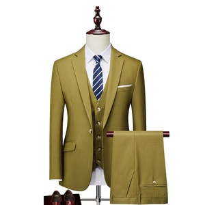 Traje de Negocios de Lujo para Hombre de 3 Piezas, Chaqueta Blazer Transpirable de Alta Calidad, Cierre de Cremallera, Estilo Elegante y Ajustado, Venta al Por Mayor - Product Image 6