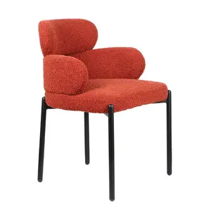 Cadeiras de couro resistentes ao desgaste para salão de hotel de luxo, cadeiras contemporâneas para sala de jantar Sylvie