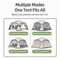 Tente dôme géodésique haut de gamme pour l'extérieur, auvent pare-soleil, kit complet de camping, tissu Oxford imperméable 2000-3000mm, quatre saisons
