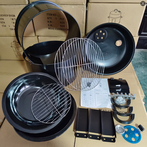 Gril de <span class=keywords><strong>barbecue</strong></span> à charbon de bois sans fumée 3 en 1 Fumeur de <span class=keywords><strong>barbecue</strong></span> à tour verticale à 3 couches - Product Image 2