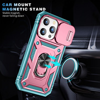 Coque de protection antichoc et anti-chute en TPU souple + PC, trois-en-un, avec anneau magnétique pour voiture, compatible avec les téléphones