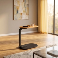 Table basse, table de chevet, mini table d'appoint, table d'angle mobile en métal industriel moderne avec rangement pour appartement, salon, hôpital, maison