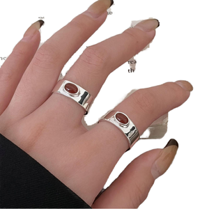 Anillo de Plata de Ley 925 de Lujo para Mujer, Hermosa Joyería de Moda, Elegante Anillo de Compromiso de Boda con Gema de Ágata de Corte Ovalado - Product Image 1