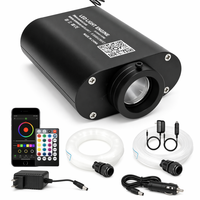 Projecteur de plafond à fibres optiques 12W RGBW LED, contrôle vocal APP RF, ultra-silencieux sans ventilateur pour voiture et maison, effet ciel étoilé