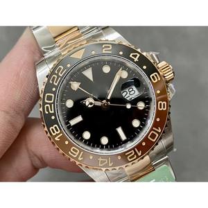 Reloj Drioshipping para hombre, reloj mecánico automático GMT, acero inoxidable, bisel de cerámica azul y rojo, cristal de zafiro, reloj para hombre de 40mm - Product Image 3