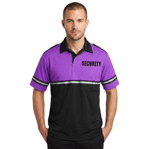 Camiseta Polo de Uniforme de Seguridad para Hombre, Morado y Negro, Manga Corta, Ropa de Guardia de Verano, Alta Calidad, Personalizada - Product Image 2