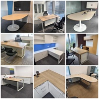 Table de réunion personnalisée de forme ronde, ovale, en L ou courbée, avec structure en acier, vente en gros, solution de bureau complète, fabricant