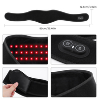 Kabelloses Rotlichttherapie-Pad für den Nacken mit Wärme und Vibration, Kristallvelours Schwarz, 6-Stufen-Temperaturregelung, 660nm 850nm Massage