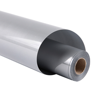 Film vinyle thermocollant HTV Flex haute température, rouleau argent et noir pour maillots, t-shirts, vêtements de sport, à repasser, pour découpe DIY et artisanat