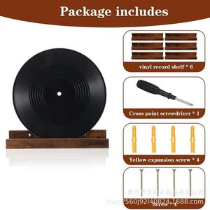 Wooden <b>Vinyl</b> Record Display Rack <b>Wall</b> Mounted Solid Wood Music Album Holder For Bedroom Living Room Decoration - Product Image 2