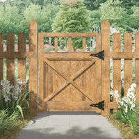 Bisagra de puerta de valla de jardín de stock local de EE. UU., valla de madera de acero negro por gravedad, bisagra de puerta de valla de vinilo de PVC (1 par)