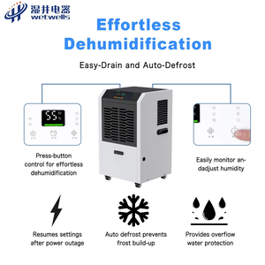 Deshumidificador Industrial Eléctrico de 220V, 70L/D, Nuevo, Directo de Fábrica WETWELLS, Solución de Secado para Invernaderos, Almacenes y Garajes - Product Image 3