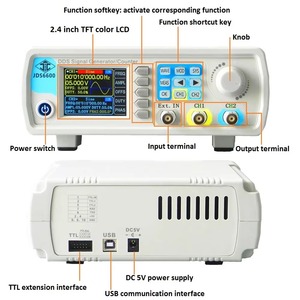 เครื่องกำเนิดสัญญาณ Jds6600 15/30/40/50/60mhz ควบคุมแบบดิจิตอล ฟังก์ชั่นสองช่องสัญญาณ เครื่องวัดความถี่สัญญาณแบบอิสระ UNI- - Product Image 3