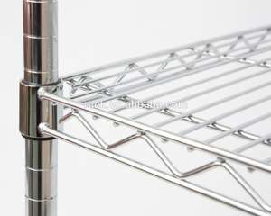 Estante de alambre cromado de 4 niveles, estantería de acero ajustable en altura, estantes de almacenamiento para almacén, garaje, cocina, escuela - Product Image 5