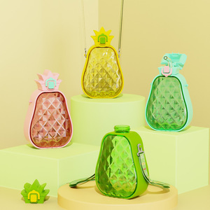 Yafchi Pineapple Water Bottle Bpa Free With Strap For Students Back To School Gift Plastic Drinkware - Product Image 1