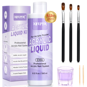 Customized Private Label <strong>Monomer</strong> <strong>Acrylic</strong> Nail Liquid 8.12 Oz <strong>Acrylic</strong> <strong>Monomer</strong> For Nails Extension With Nail Brush Dappen Dish - Product Image 1