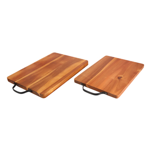 Planche à découper en bois d'acacia massif écologique avec poignée en métal pour la cuisine à domicile - Product Image 1
