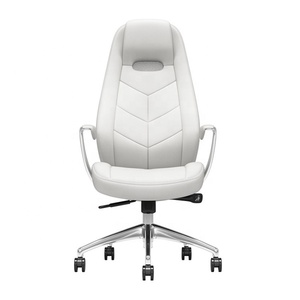 Chaise de bureau ergonomique de haute qualité, pivotante à 360 degrés, en cuir blanc, chaise d'<span class=keywords><strong>ordinateur</strong></span> commerciale pour salle de réunion, chaise de bureau - Product Image 1