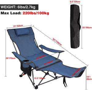 Chaise de camping d'extérieur Woqi, légère, pliable, inclinable, portable, canapé-lit pour les voyages, logo personnalisé - Product Image 2