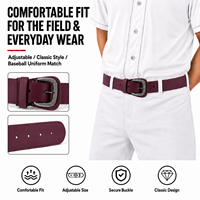 Ceinture de sport classique en cuir PU à boucle ardillon réglable, confortable et ajustable, pour hommes, idéale pour le baseball et le softball, personnalisable en usine avec faible MOQ
