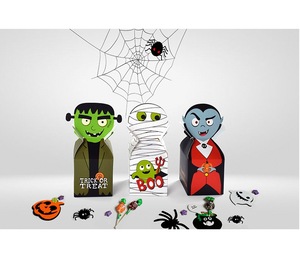 Boîtes cadeaux en papier pour fête d'Halloween, boîte d'emballage de bonbons en forme de monstre à grosse tête pour Halloween - Product Image 6