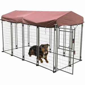 Stylish easy to clean indoor/outdoor dog kennel fencing double door heavy duty dog kennel metal wire dog playpen crate fence
