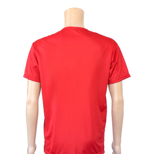 T-shirt promotionnel en polyester uni avec logo personnalisé imprimé par transfert thermique à prix abordable (1,3 $) - Product Image 2