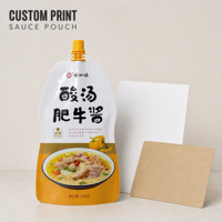 Sachet d'emballage alimentaire pour condiments, sauce au bœuf, sauce aigre, imprimé sur mesure, fabricant
