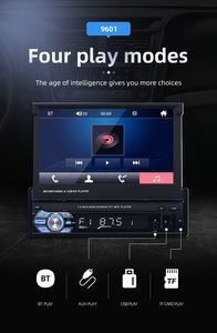 เครื่องเล่น MP5 ติดรถยนต์แบบ 1 DIN ขนาด 7 นิ้ว แบบพับเก็บได้ด้วยมือ หน้าจอสัมผัสแบบ Capacitive รองรับการ์ด TF - Product Image 5