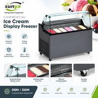 Vitrine Réfrigérée Commerciale pour Gelato et Crème Glacée avec Éclairage LED – Vente en Gros Usine