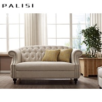 Ensemble canapé moderne européen, style nordique, scandinave, style Chesterfield, pour le salon, 3 places, tissu, bois, hôtels, 321