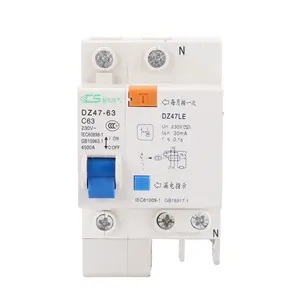 CNCSGK DZ47LE-63 MCB RCBO ELCB 6 10 16 20 32 40 50 63 amp 1 P 1 полюс 1 P ac 230V мини электрические выключатели утечки земли