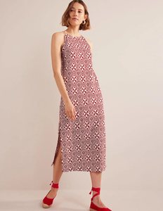 Abito estivo in cotone 100% a trama grossa, stile britannico, lunghezza media, stampato, <span class=keywords><strong>con</strong></span> orlo a <span class=keywords><strong>spacco</strong></span>, silhouette dritta, casual e senza sforzo - Product Image 3