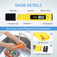 PH-mètre industriel portable TDS Analyseur numérique de qualité de l'eau 0.01pH Haute précision 0-9990ppm Température PPM Testeur ODM