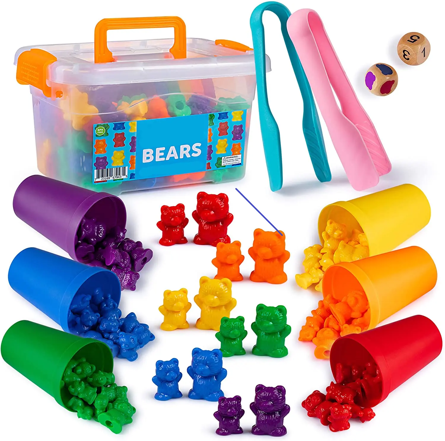 Montessori Toys Box Rainbow Stack tazze conteggio orsi pesi colorati giocattoli sensoriali Baby Mintessori giocattoli educativi giochi bambini