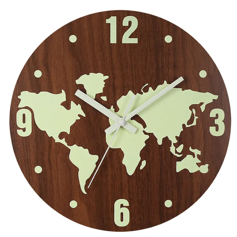 New product Wooden Round Wall Clock Vintage Rustic Country Tuscan Style for Kitchen Degrad Office Home Led Clock