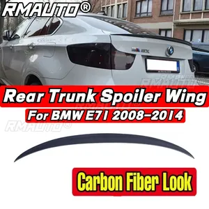 BMW E71 Car Rear Trunk Spoiler Exterior Part Real Carbon Fiber Car Rear Spoiler <b>Wing</b> for BMW X6 E71 2008-2014 Car Accessories - Product Image 1