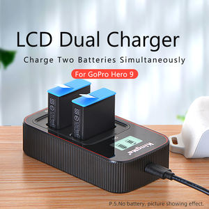 KingMa Double Micro <span class=keywords><strong>Type</strong></span>-<span class=keywords><strong>c</strong></span> Avec L'affichage D'affichage À CRISTAUX LIQUIDES <span class=keywords><strong>Chargeur</strong></span> Pour Gopro9 noir caméra d'<span class=keywords><strong>action</strong></span> - Product Image 3