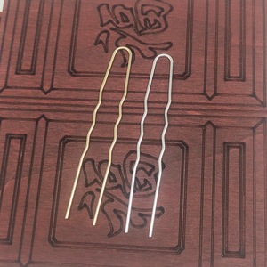 U Shaped Wave Pattern Hair <b>Clip</b> 1.2x70mm Copper Plated Gold <b>Silver</b> Hair Updo Accessory DIY Jewelry - Product Image 1