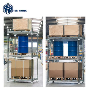 ชั้นวางสินค้าแบบซ้อนได้ <span class=keywords><strong>TER</strong></span> ชุบกัลวาไนซ์แบบจุ่มร้อน ทนทาน ป้องกันการกัดกร่อน พกพาสะดวก รับน้ำหนักได้มาก ถอดประกอบได้ ใช้กับพาเลท - Product Image 3