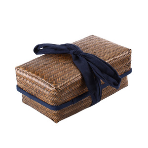 Handmade <b>Bamboo</b> Woven Storage Box Rectangle Natural Material For Neatening And Storage Japanese Style Decorative Basket - Product Image 5