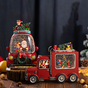 Boîte à musique de Noël avec globe à neige, scène du Père Noël, effet de neige tombante, train, cadeau pour enfant, veilleuse pour garçon, dropshipping Shopify - Product Image 4