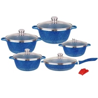 Ensemble de casseroles en aluminium durable et acier inoxydable avec couvercles, revêtement antiadhésif, kit de casseroles et poêles de cuisine, ustensiles de cuisine