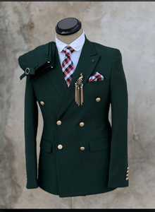 S3401R 2023 New High -quality Hot -selling Green Business Leisure West Service Men's 3 Sets Wedding Suits for Men - Product Image 2