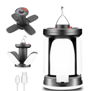 Xách tay bốn lá có thể sạc lại cắm trại đèn lồng ánh sáng 6 chế độ Lều di động đèn có thể điều chỉnh ngoài trời khẩn cấp cắm trại ánh sáng - Product Image 1