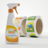 Stiker Gulung Logo PVC Vinyl Kustom Tahan Air Tahan Minyak Label Kemasan Botol Cairan Pembersih Deterjen Cetak Label