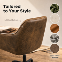 Chaise de bureau pivotante rembourrée avec accoudoirs, hauteur réglable, base à cinq étoiles pour la maison, le bureau et la salle de réunion