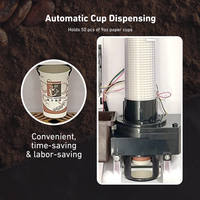 Distributeur automatique de café instantané commercial à monnayeur, 3 compartiments, distribution automatique de gobelets, distributeur de boissons chaudes, OEM, usage public